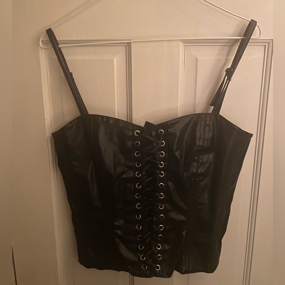 Tripp NYC Faux Leather Corset